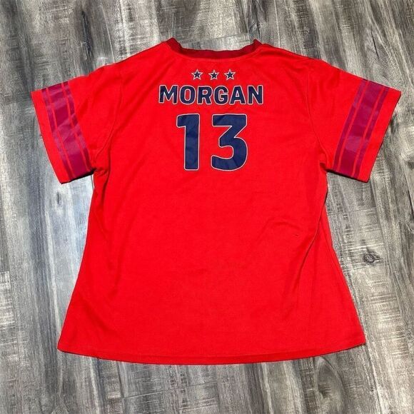 Team USA Soccer Jersey Teens's XXL Alex‎ Morgan #13 Red Short Sleeve - Picture 2 of 3